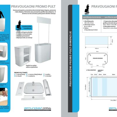 zemunplast pravougaoni promo pult